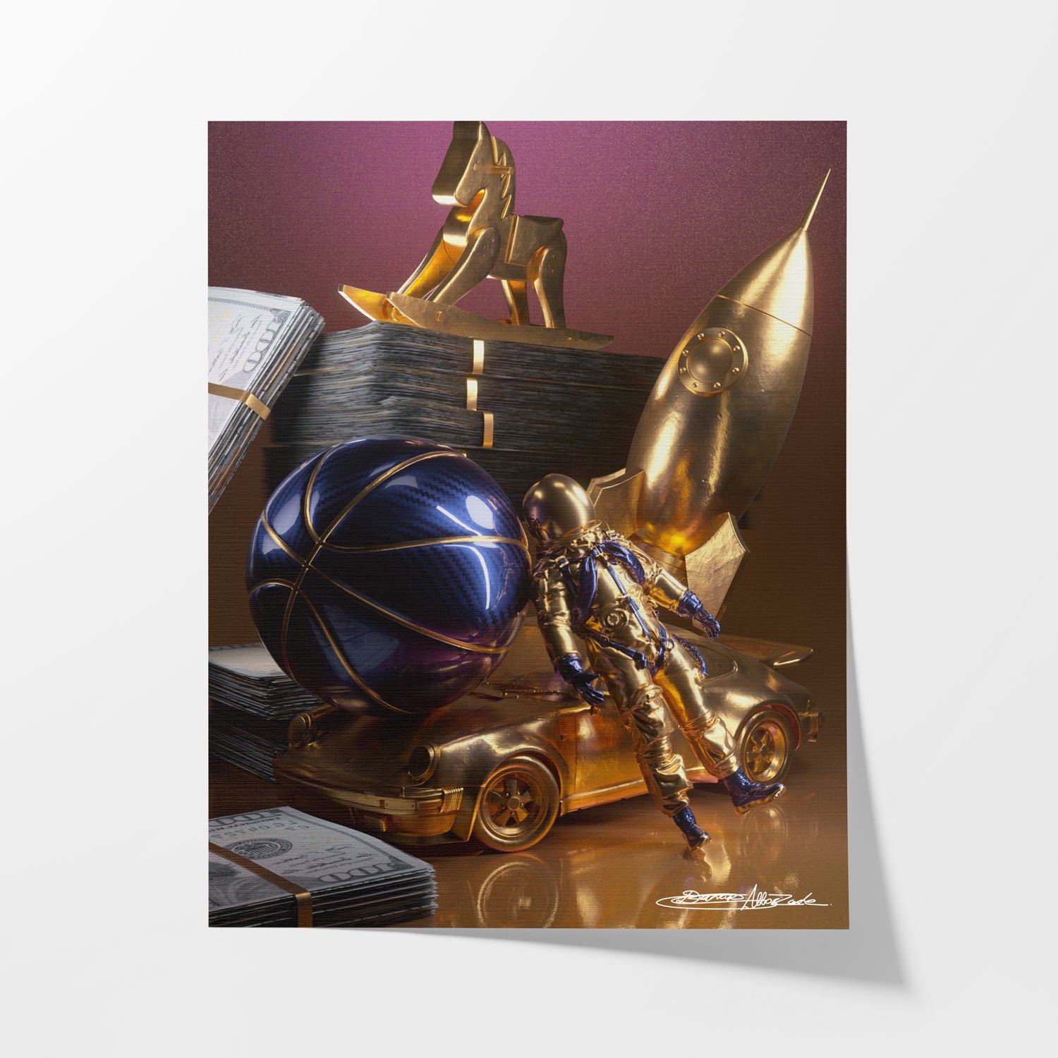 Chasing Dreams: Limited 24-Hour Golden Astronaut Print